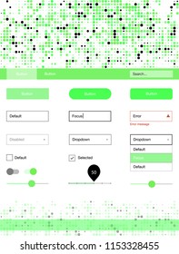 Light Green vector web ui kit with spheres. Web ui kit with abstract gradient circles in its header. This sample is for your website.