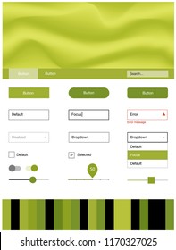 Light Green vector web ui kit with lamp shapes. Shining curly illustration in marble style with gradient. This template you can use for websites.