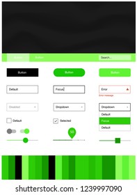 Light Green vector web ui kit with lamp shapes. Creative illustration in halftone marble style with gradient. Beautiful layout for websites, landing pages.