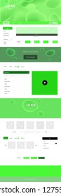 Light Green vector web ui kit with lamp shapes. Elegant bright illustration with gradient  in memphis style. Simple colorful design for websites.