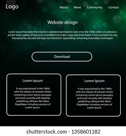 Light Green vector web ui kit with nebula stars. Beautiful ui ux kit with colorful sky in its header. This template you can use for landing pages.