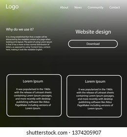 Light Green vector web ui kit with nebula stars. Simple Material Design Kit with colorful clouds in header. Simple colorful design for websites.