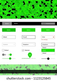 Light Green vector wireframe kit with dots. Beautiful ui ux kit with colorful dots in its header. This sample is for your landing page.