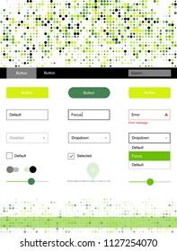 Light Green vector wireframe kit with dots. Colorful Style guide with circles on abstract background. This template you can use for landing pages.