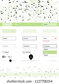Light Green vector wireframe kit with dots. Decorative ui kit design in abstract style with colorful dots. This template you can use for landing pages.