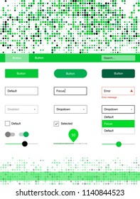 Light Green vector wireframe kit with dots. Beautiful ui ux kit with colorful dots in its header. Beautiful layout for websites, landing pages.