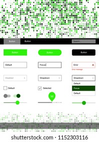 Light Green vector wireframe kit with dots. Beautiful ui ux kit with colorful dots in its header. This template you can use for landing pages.