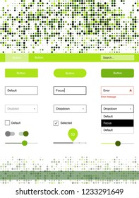 Light Green vector wireframe kit with dots. Beautiful ui ux kit with colorful dots in its header. This template you can use for websites.