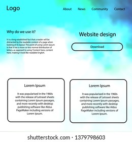 Light Green vector wireframe kit with galaxy stars. Colorful ui/ux kit with header consisted of clouds & stars. Simple colorful design for websites.