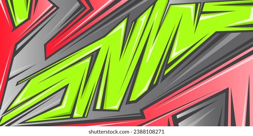 Light green Vehicle sticker stripes. Racing car signature strips.