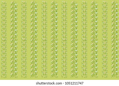 Light green wallpaper with a pattern of field dlowers