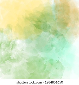Light green watercolor background. Vector illustration
