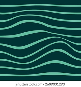 Light Green Waves on Dark Teal Background