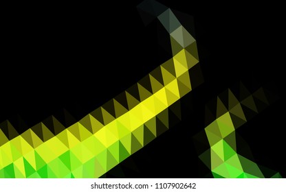 Light Green, Yellow, Black vector low poly texture. Modern geometrical abstract illustration with gradient. Brand new design for your business.