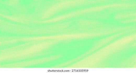 Fondo de textura grunge de gradiente de punto de semitono verde claro y amarillo claro. Ilustración vectorial de estilo de arte pop cómico deportivo de punto medio tónico. Moderno