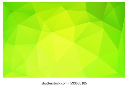 Light Green Yellow Low poly crystal background. Polygon design pattern. Low poly vector illustration, low polygon background.