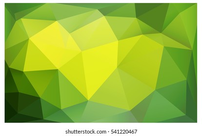 Light Green Yellow Low poly crystal background. Polygon design pattern. Low poly vector illustration, low polygon background.