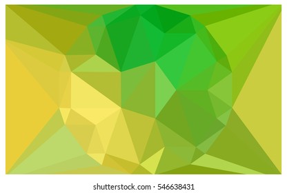 Light Green Yellow Low poly crystal background. Polygon design pattern. Low poly vector illustration, low polygon background.