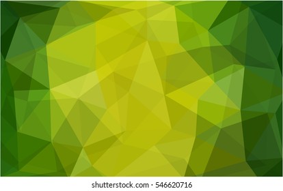 Light Green Yellow Pattern. Seamless triangular template. Geometric sample. Repeating routine with triangle shapes. Seamless texture for your design. Pattern can be used for background.