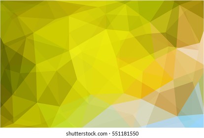 Light Green Yellow Pattern. Seamless triangular template. Geometric sample. Repeating routine with triangle shapes. Seamless texture for your design. Pattern can be used for background.