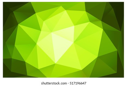 Light Green Yellow polygonal illustration, which consist of triangles. Triangular design for your business. Creative geometric background in Origami style with gradient