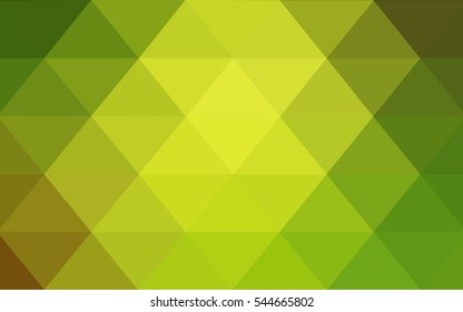Light Green Yellow polygonal illustration, which consist of triangles. Triangular design for your business. Creative geometric background in Origami style with gradient