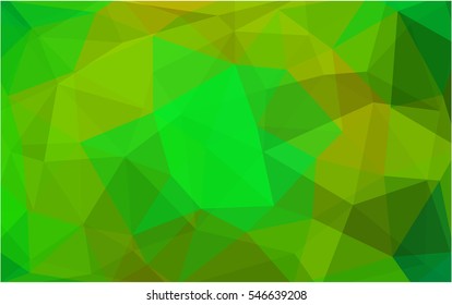 Light Green Yellow polygonal illustration, which consist of triangles. Triangular design for your business. Creative geometric background in Origami style with gradient