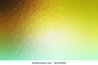 Light Green Yellow polygonal illustration, which consist of triangles. Triangular design for your business. Creative geometric background in Origami style with gradient