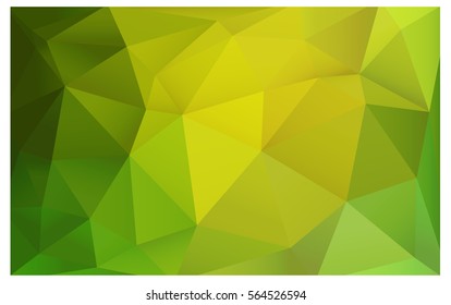 Light Green Yellow polygonal illustration, which consist of triangles. Triangular pattern for your business design. Geometric background in Origami style with gradient. 