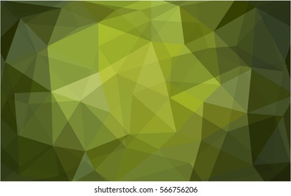 Light Green Yellow polygonal illustration, which consist of triangles. Triangular pattern for your business design. Geometric background in Origami style with gradient. 