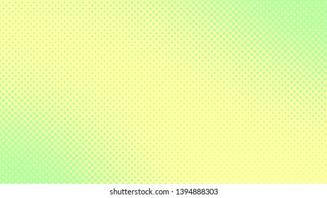 Light green and yellow retro comic pop art background with dots, cartoon halftone background vector illustration eps10