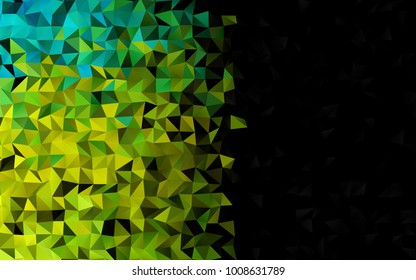 Light Green, Yellow vector abstract polygonal template. Triangular geometric sample with gradient.  A completely new template for your business design.