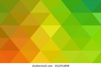 Light Green, Yellow vector abstract textured polygonal background. Blurry triangle design. Pattern can be used for background.