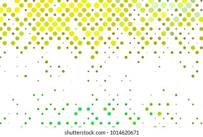 Light Green, Yellow vector abstract pattern with circles. Geometry template for your business design. Background with colored spheres.