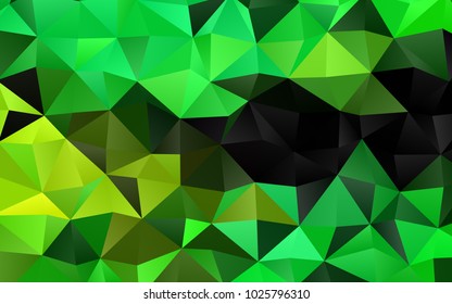 Light Green, Yellow vector abstract mosaic template. An elegant bright illustration with gradient. Triangular pattern for your business design.