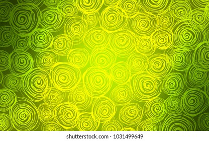 Light Green, Yellow vector abstract doodle background. Colorful abstract illustration with roses in doodle style. The pattern can be used for heads of websites and designs.