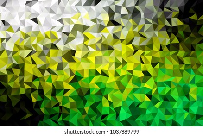 Light Green, Yellow vector abstract mosaic template. A sample with polygonal shapes. A new texture for your design.