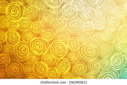 Light Green, Yellow vector abstract doodle background. Colorful illustration in doodle style with roses. The best blurred design for your business.