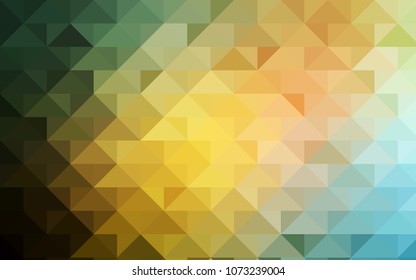 Light Green, Yellow vector abstract mosaic pattern. Triangular geometric sample with gradient.  The completely new template can be used for your brand book.