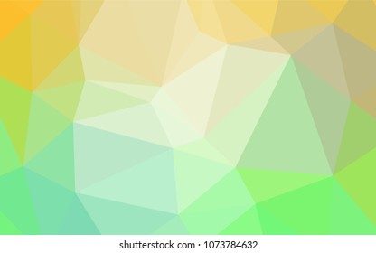 Light Green, Yellow vector abstract mosaic pattern. Shining polygonal illustration, which consist of triangles. Brand-new design for your business.