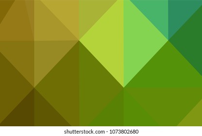 Light Green, Yellow vector abstract polygonal background. Creative illustration in halftone style with gradient. That pattern can be used as a part of a brand book.