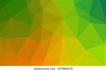 Light Green, Yellow vector abstract polygonal template. Shining polygonal illustration, which consist of triangles. That new template can be used for your brand book.