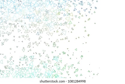 Light Green, Yellow vector abstract colorful background, which consist of triangles. Pattern with colored triangles on white background.