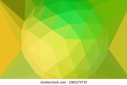 Light Green, Yellow vector abstract mosaic background with a diamond. Illustration in abstract style with triangles. A new texture for your web site.