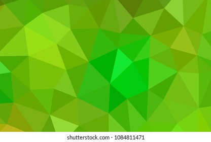 Light Green, Yellow vector abstract mosaic pattern. Triangular geometric sample with gradient.  A completely new design for your leaflet.