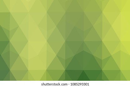 Light Green, Yellow vector abstract mosaic background. Colorful abstract illustration with triangles. Triangular pattern for your design.