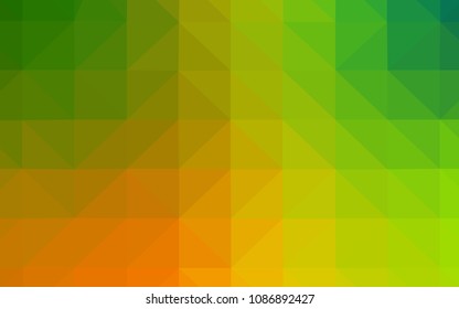 Light Green, Yellow vector abstract polygonal background. Triangular geometric sample with gradient.  Best triangular design for your business.