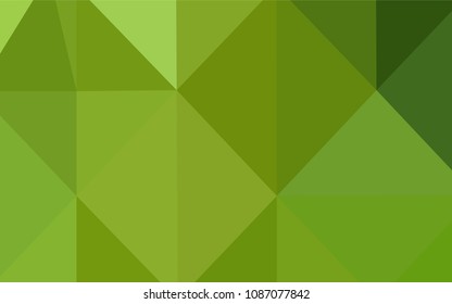 Light Green, Yellow vector abstract mosaic backdrop. Triangular geometric sample with gradient.  Textured pattern can be used for background.