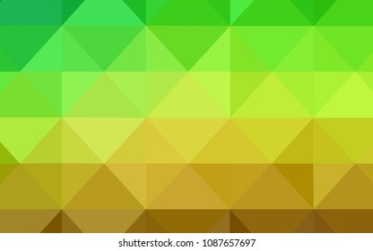Light Green, Yellow vector abstract mosaic backdrop. A sample with polygonal shapes. Triangular pattern for your business design.