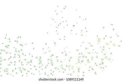 Light Green, Yellow vector abstract colorful background, which consist of triangles. Pattern with colored triangles on white background.